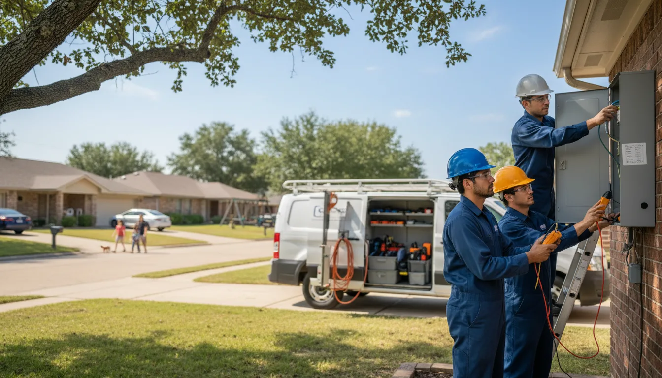 Certified electrician providing emergency electrical services in Round Top, TX